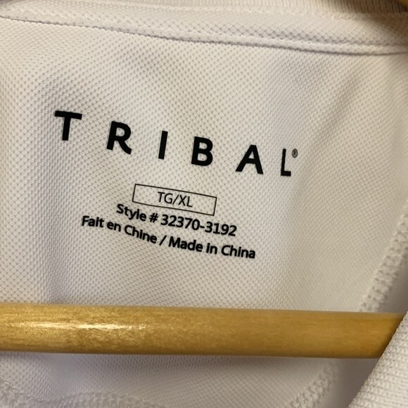 Tribal NWOT White Tennis/Golf Short Sleeve Performance Polo Shirt Size XL - Picture 4 of 10